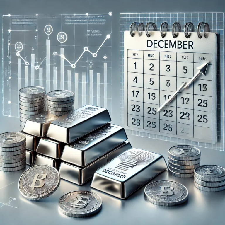 DALL·E 2024-12-18 11.27.08 - A square image illustrating the theme of silver investment opportunities in December